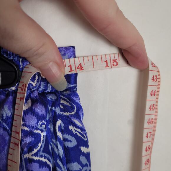 Vintage Adrianna Papell blue floral paisley silk skirt set Size 6 retro maximal - Picture 16 of 16